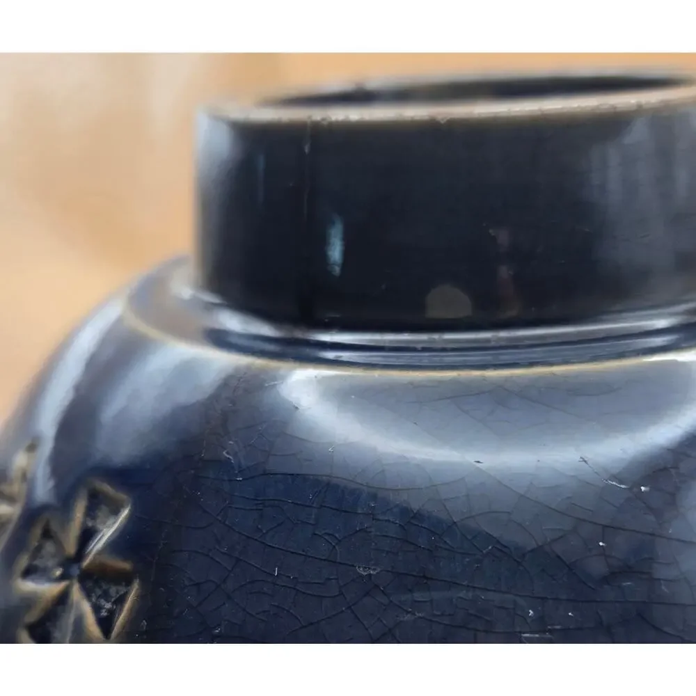 VTG Atmore's Cobalt Bue Stoneware Crock Pre-Loved Condition